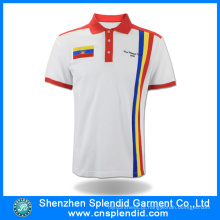 2016 Novo Produto Sport Polo T-Shirt Moda Branco com Roupa Vermelha